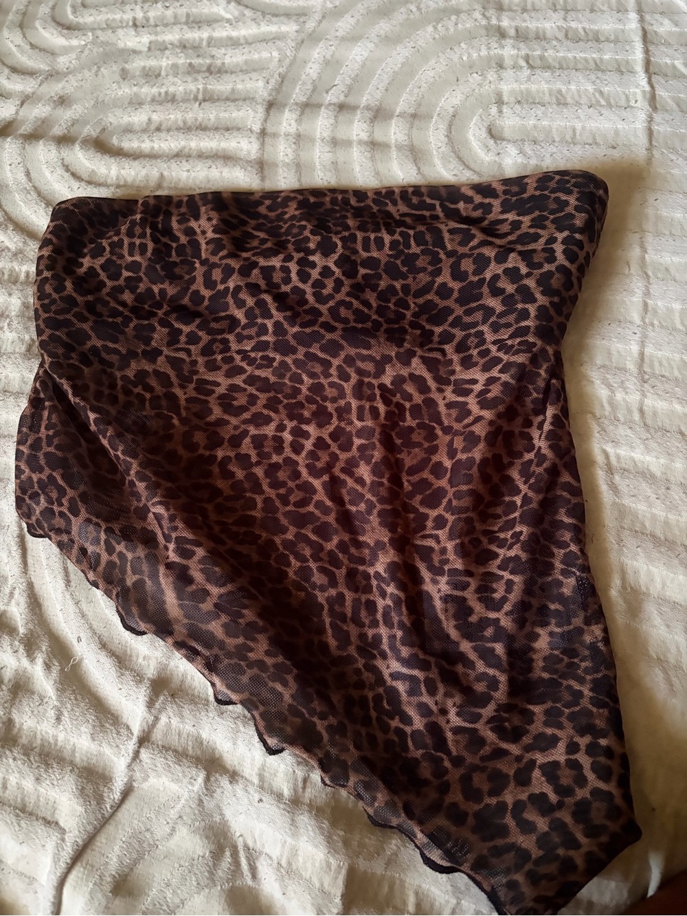 Edikted Leopard Print Brown Crop Top